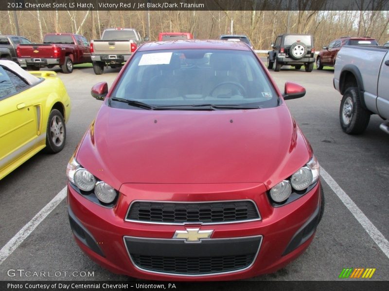 Victory Red / Jet Black/Dark Titanium 2012 Chevrolet Sonic LS Hatch
