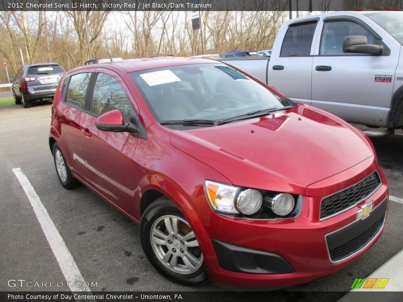 Victory Red / Jet Black/Dark Titanium 2012 Chevrolet Sonic LS Hatch