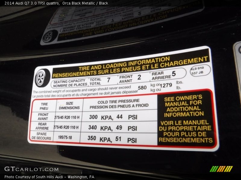Orca Black Metallic / Black 2014 Audi Q7 3.0 TFSI quattro