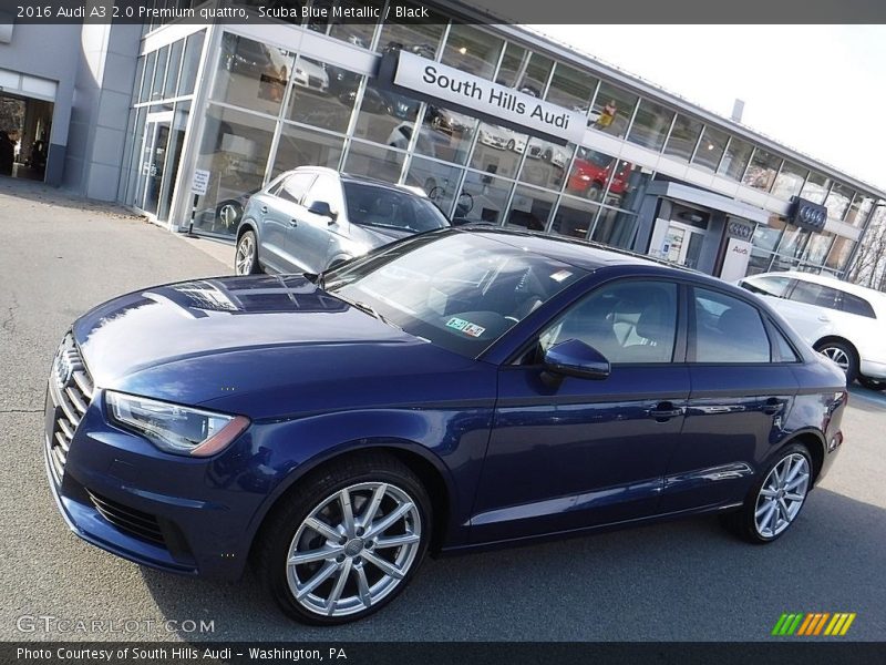 Scuba Blue Metallic / Black 2016 Audi A3 2.0 Premium quattro