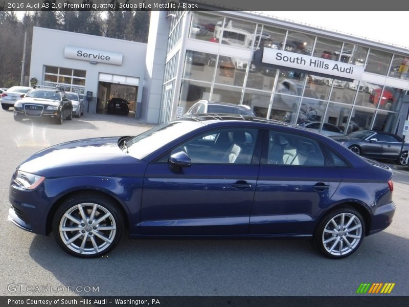 Scuba Blue Metallic / Black 2016 Audi A3 2.0 Premium quattro