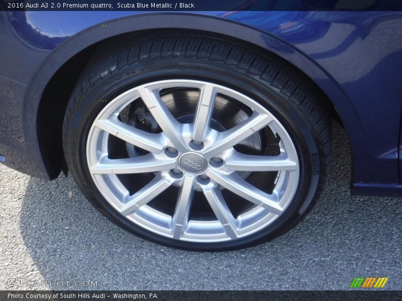 Scuba Blue Metallic / Black 2016 Audi A3 2.0 Premium quattro