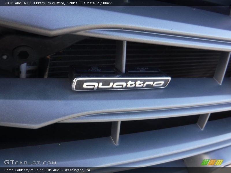 Scuba Blue Metallic / Black 2016 Audi A3 2.0 Premium quattro