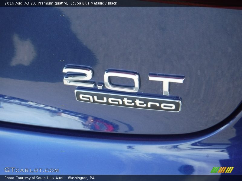 Scuba Blue Metallic / Black 2016 Audi A3 2.0 Premium quattro