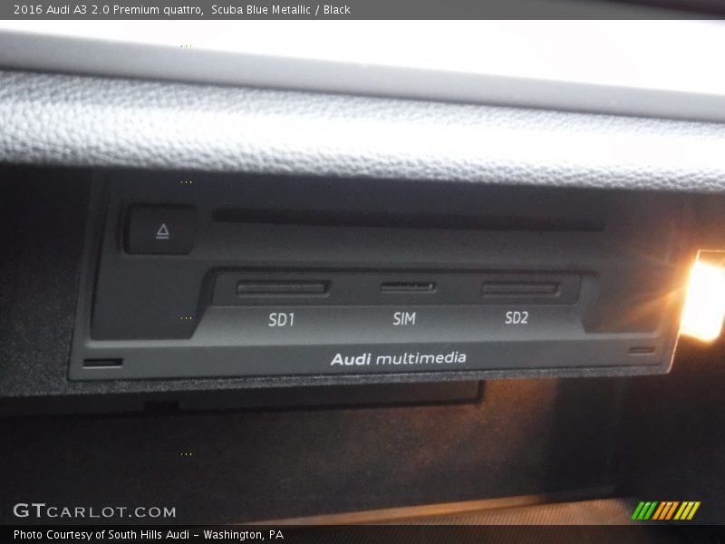 Scuba Blue Metallic / Black 2016 Audi A3 2.0 Premium quattro