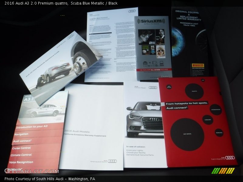 Scuba Blue Metallic / Black 2016 Audi A3 2.0 Premium quattro