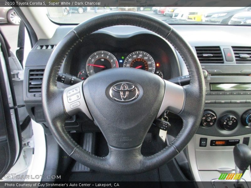 Super White / Dark Charcoal 2010 Toyota Corolla S