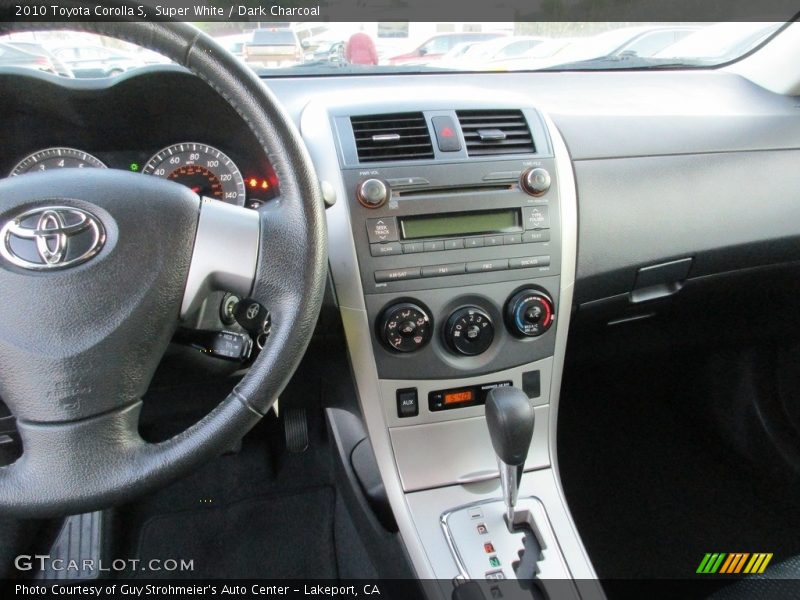 Super White / Dark Charcoal 2010 Toyota Corolla S