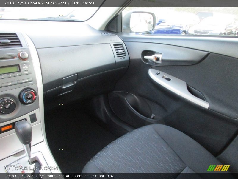 Super White / Dark Charcoal 2010 Toyota Corolla S