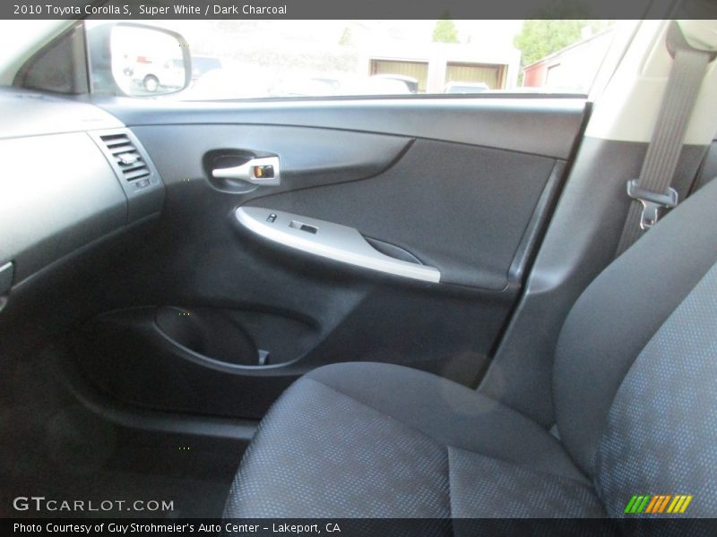 Super White / Dark Charcoal 2010 Toyota Corolla S