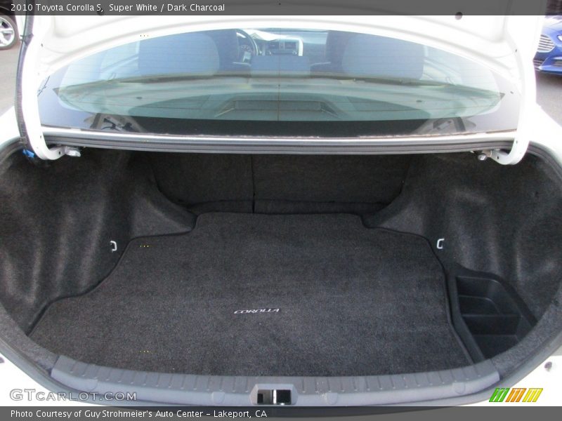 Super White / Dark Charcoal 2010 Toyota Corolla S