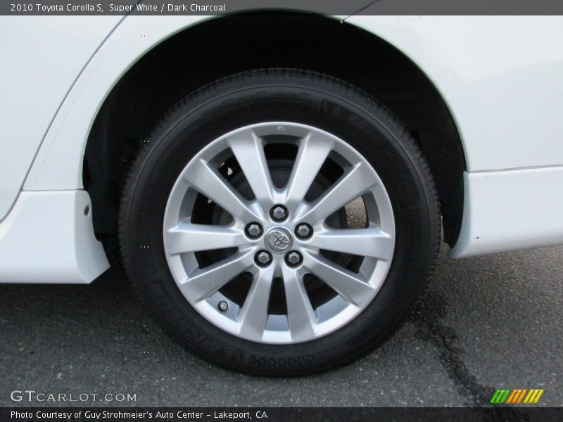 Super White / Dark Charcoal 2010 Toyota Corolla S