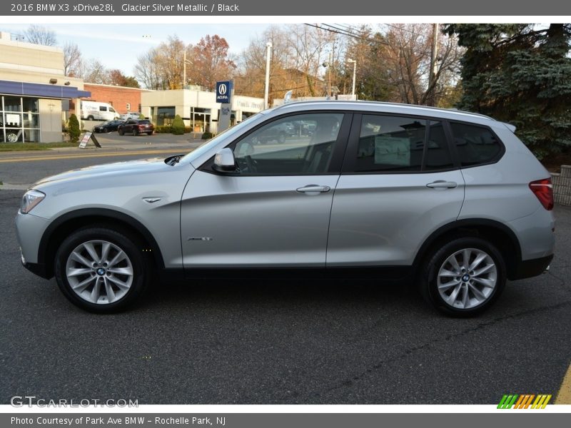 Glacier Silver Metallic / Black 2016 BMW X3 xDrive28i