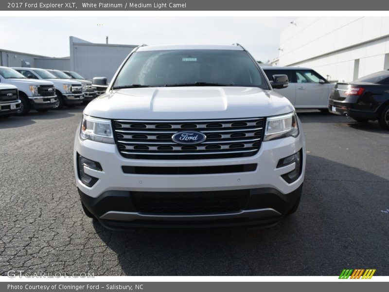 White Platinum / Medium Light Camel 2017 Ford Explorer XLT