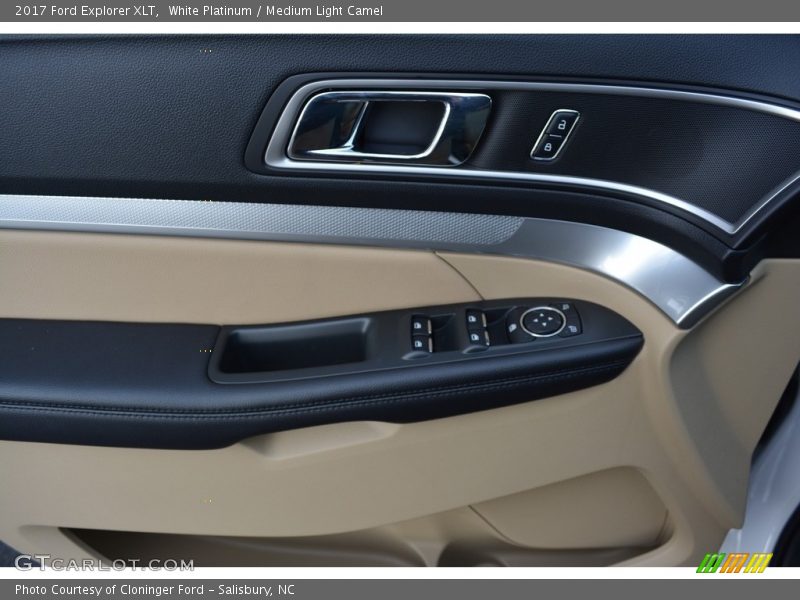 White Platinum / Medium Light Camel 2017 Ford Explorer XLT