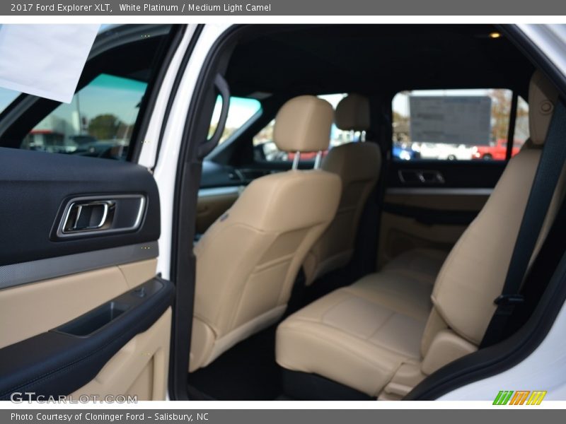 White Platinum / Medium Light Camel 2017 Ford Explorer XLT