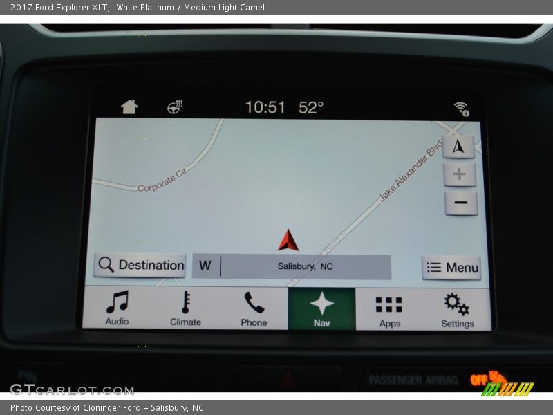 White Platinum / Medium Light Camel 2017 Ford Explorer XLT