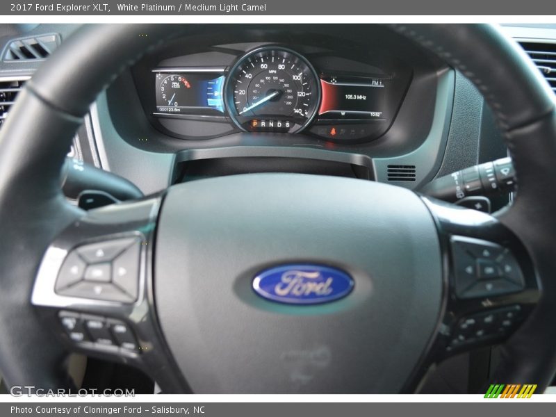 White Platinum / Medium Light Camel 2017 Ford Explorer XLT