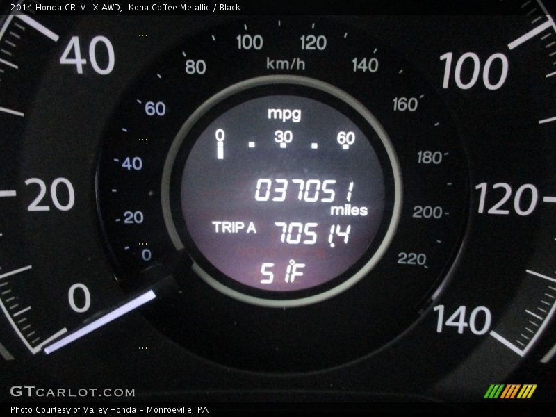 Kona Coffee Metallic / Black 2014 Honda CR-V LX AWD