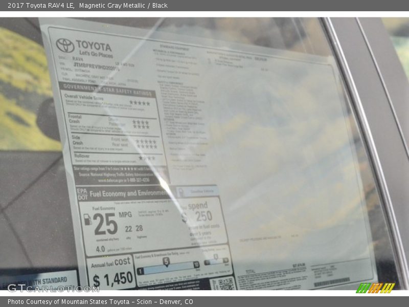 Magnetic Gray Metallic / Black 2017 Toyota RAV4 LE