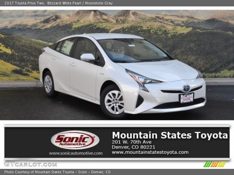 Blizzard White Pearl / Moonstone Gray 2017 Toyota Prius Two