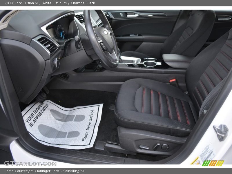 White Platinum / Charcoal Black 2014 Ford Fusion SE