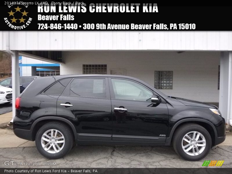 Ebony Black / Black 2014 Kia Sorento LX AWD