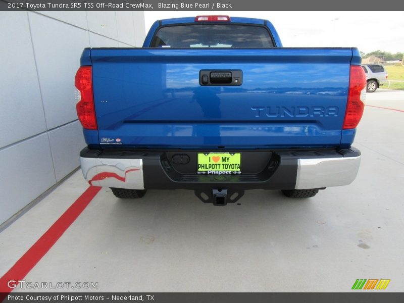Blazing Blue Pearl / Black 2017 Toyota Tundra SR5 TSS Off-Road CrewMax