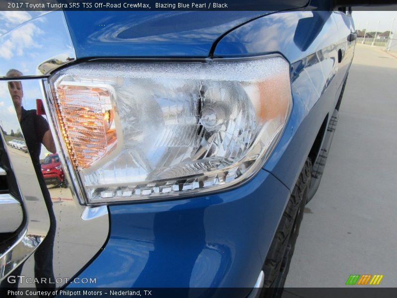 Blazing Blue Pearl / Black 2017 Toyota Tundra SR5 TSS Off-Road CrewMax