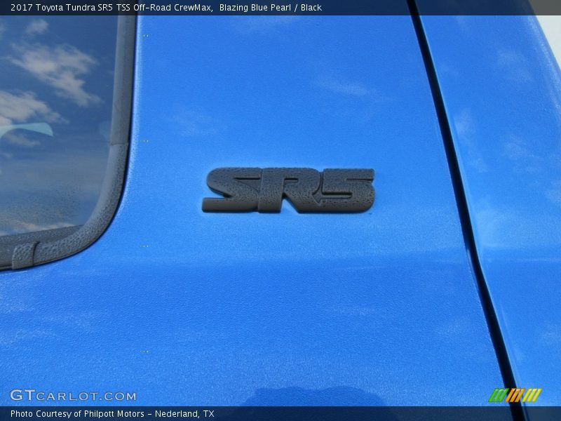 Blazing Blue Pearl / Black 2017 Toyota Tundra SR5 TSS Off-Road CrewMax