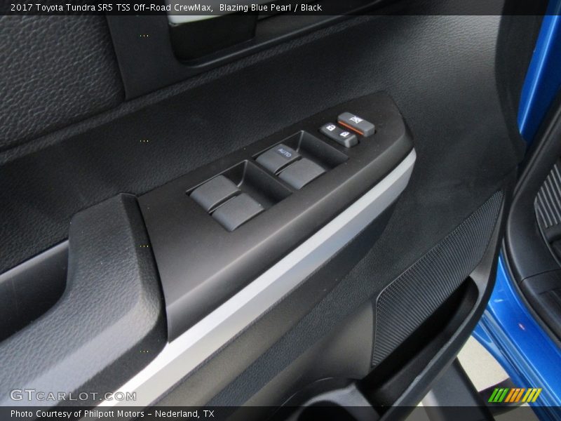 Blazing Blue Pearl / Black 2017 Toyota Tundra SR5 TSS Off-Road CrewMax
