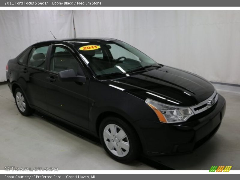 Ebony Black / Medium Stone 2011 Ford Focus S Sedan