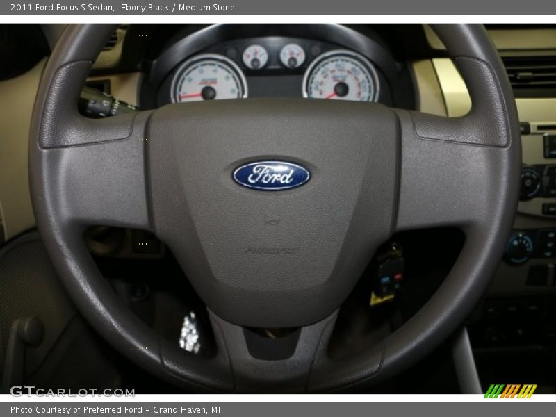 Ebony Black / Medium Stone 2011 Ford Focus S Sedan