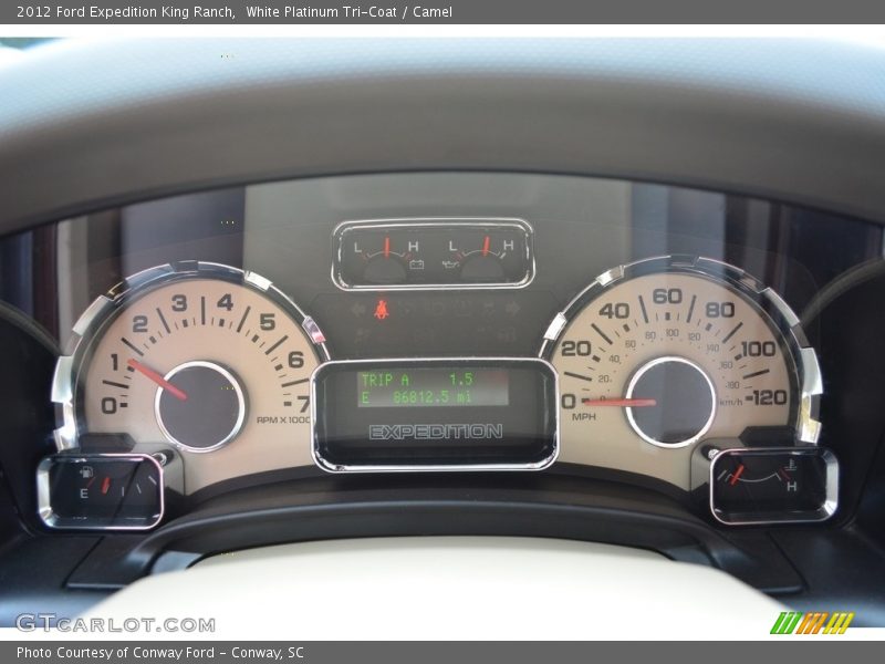 White Platinum Tri-Coat / Camel 2012 Ford Expedition King Ranch