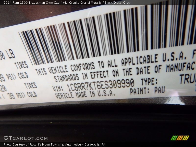 Granite Crystal Metallic / Black/Diesel Gray 2014 Ram 1500 Tradesman Crew Cab 4x4