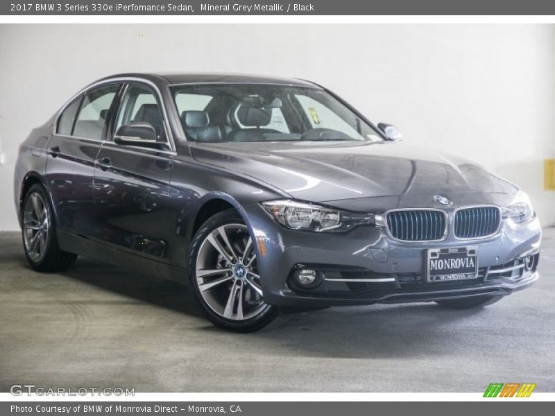 Mineral Grey Metallic / Black 2017 BMW 3 Series 330e iPerfomance Sedan