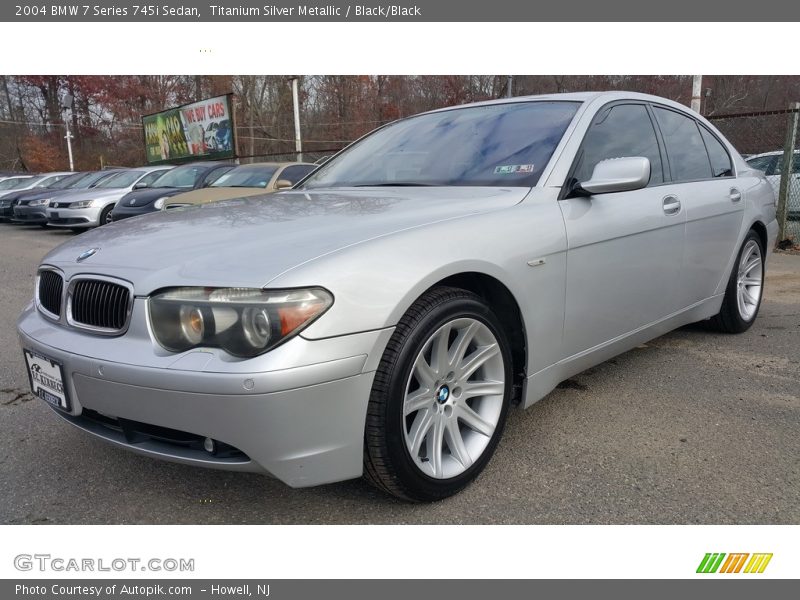 Titanium Silver Metallic / Black/Black 2004 BMW 7 Series 745i Sedan