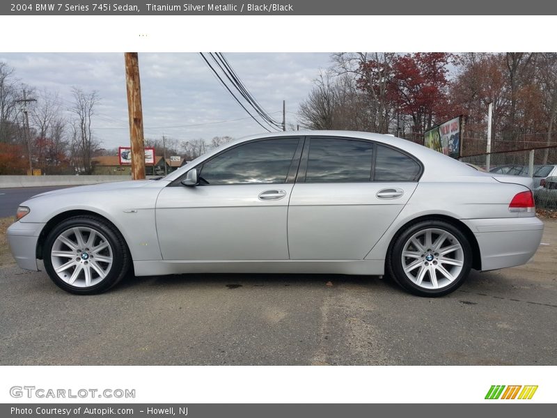 Titanium Silver Metallic / Black/Black 2004 BMW 7 Series 745i Sedan