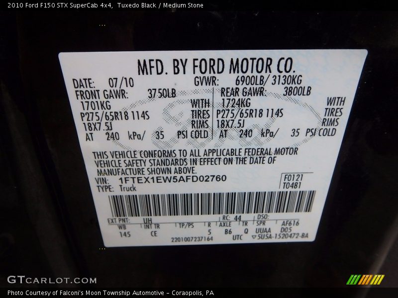 Tuxedo Black / Medium Stone 2010 Ford F150 STX SuperCab 4x4