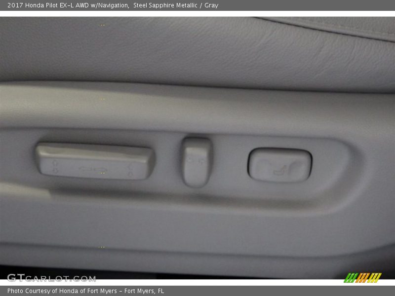 Steel Sapphire Metallic / Gray 2017 Honda Pilot EX-L AWD w/Navigation
