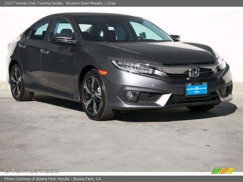 Modern Steel Metallic / Gray 2017 Honda Civic Touring Sedan