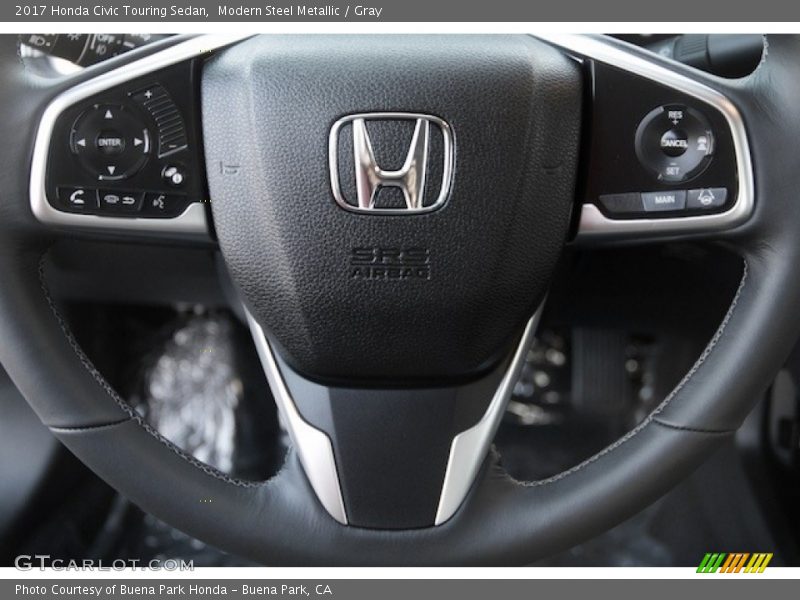 Modern Steel Metallic / Gray 2017 Honda Civic Touring Sedan