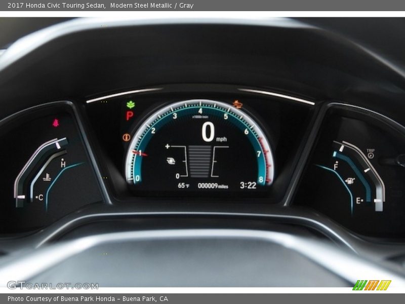 Modern Steel Metallic / Gray 2017 Honda Civic Touring Sedan