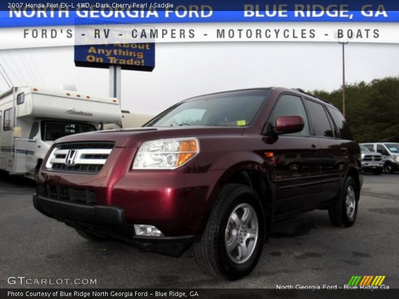 Dark Cherry Pearl / Saddle 2007 Honda Pilot EX-L 4WD
