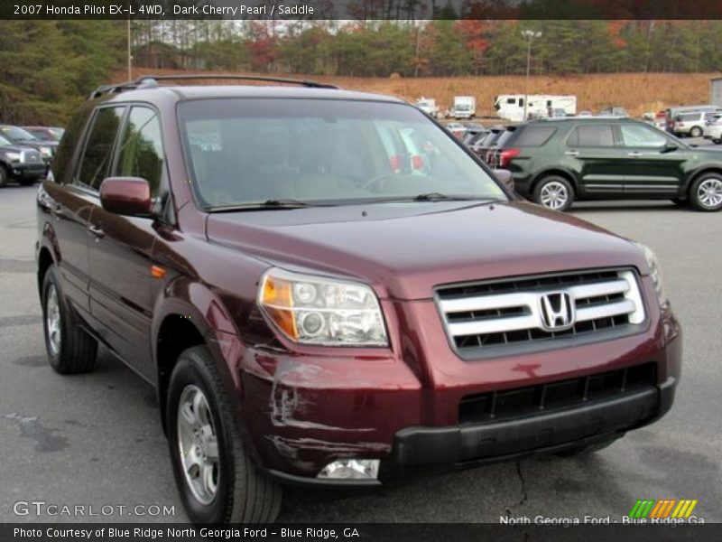 Dark Cherry Pearl / Saddle 2007 Honda Pilot EX-L 4WD