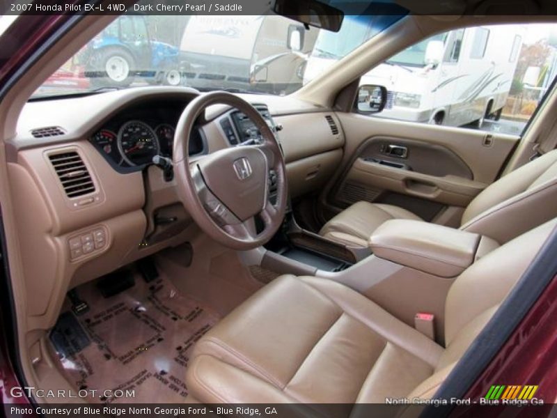 Dark Cherry Pearl / Saddle 2007 Honda Pilot EX-L 4WD