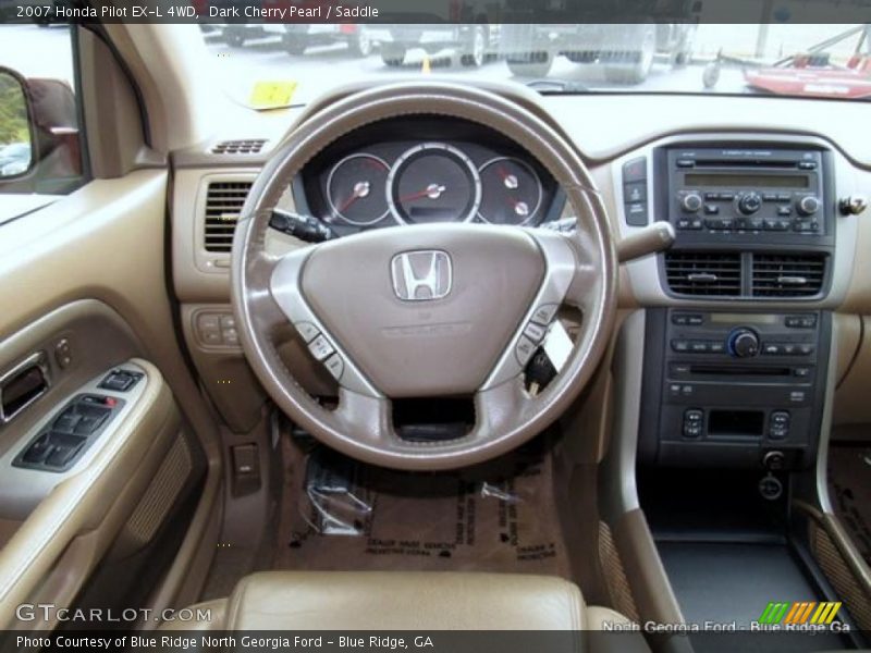 Dark Cherry Pearl / Saddle 2007 Honda Pilot EX-L 4WD