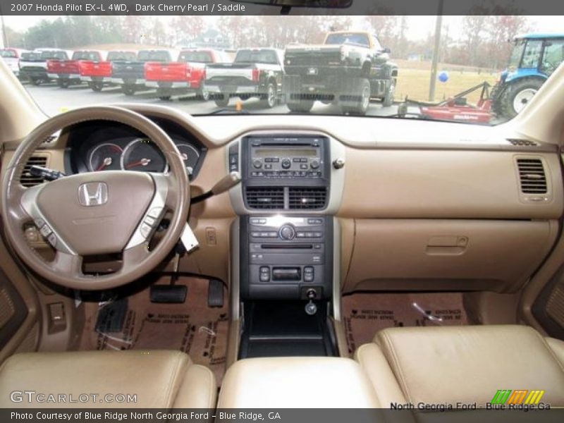 Dark Cherry Pearl / Saddle 2007 Honda Pilot EX-L 4WD