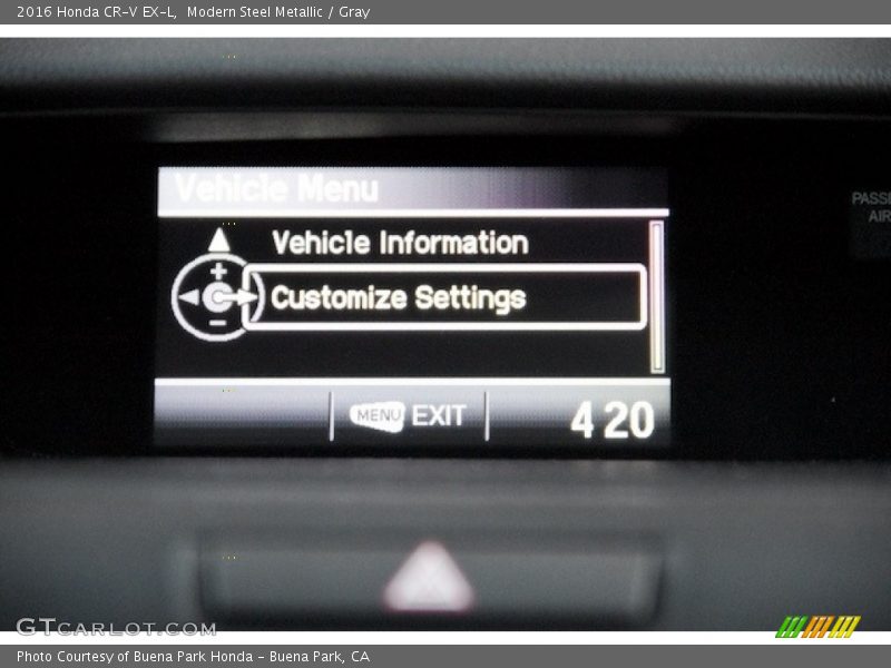 Modern Steel Metallic / Gray 2016 Honda CR-V EX-L