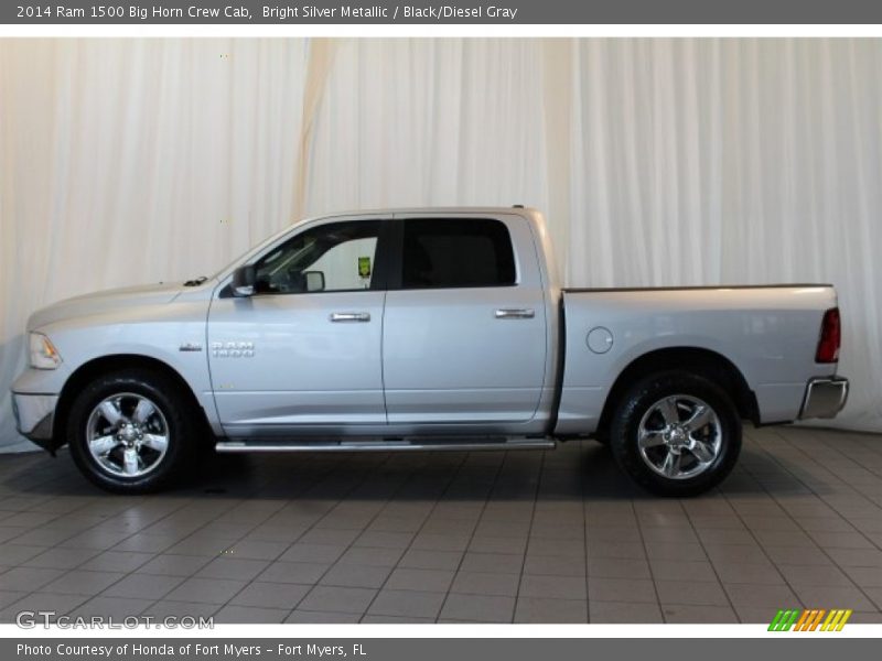 Bright Silver Metallic / Black/Diesel Gray 2014 Ram 1500 Big Horn Crew Cab